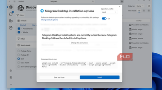 UniGetUI install options