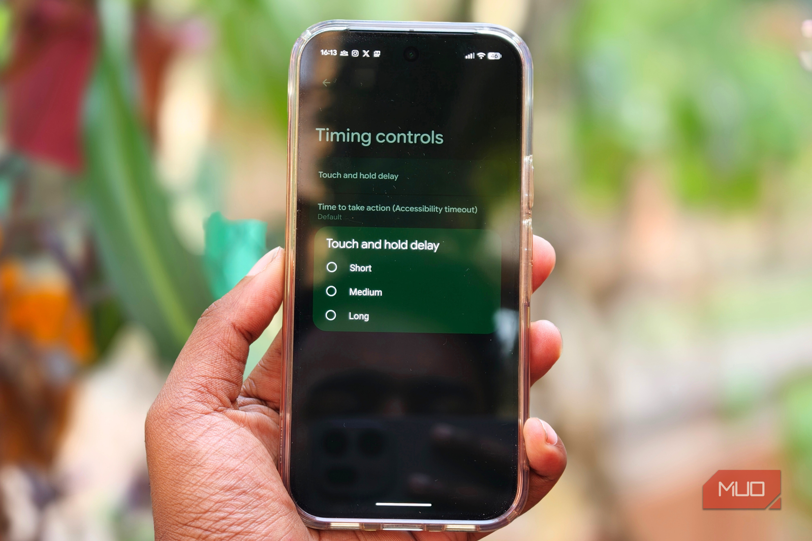 Touch and hold delay settings on Google Pixel 10 Pro