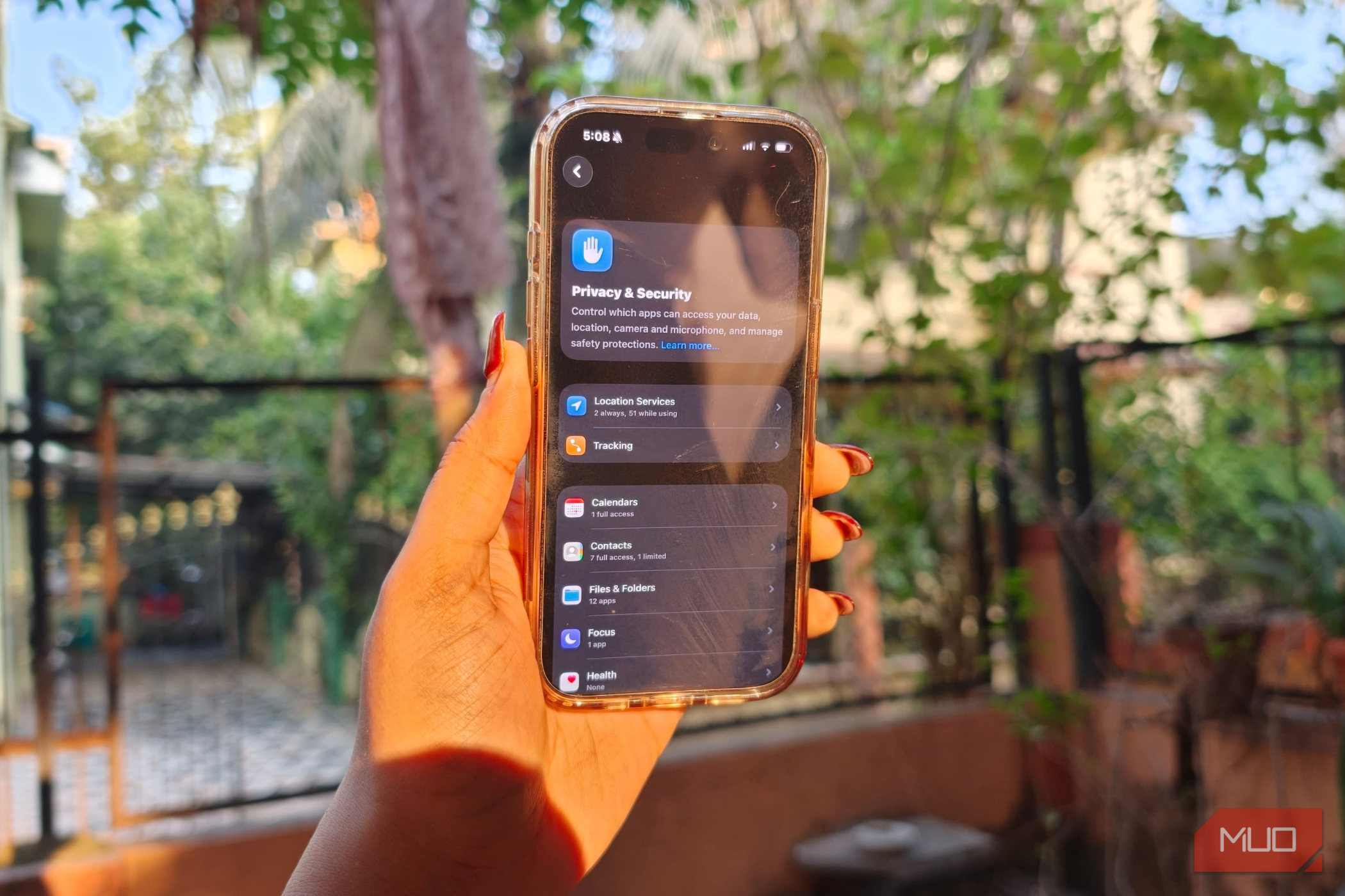 Privacy and security settings on iPhone