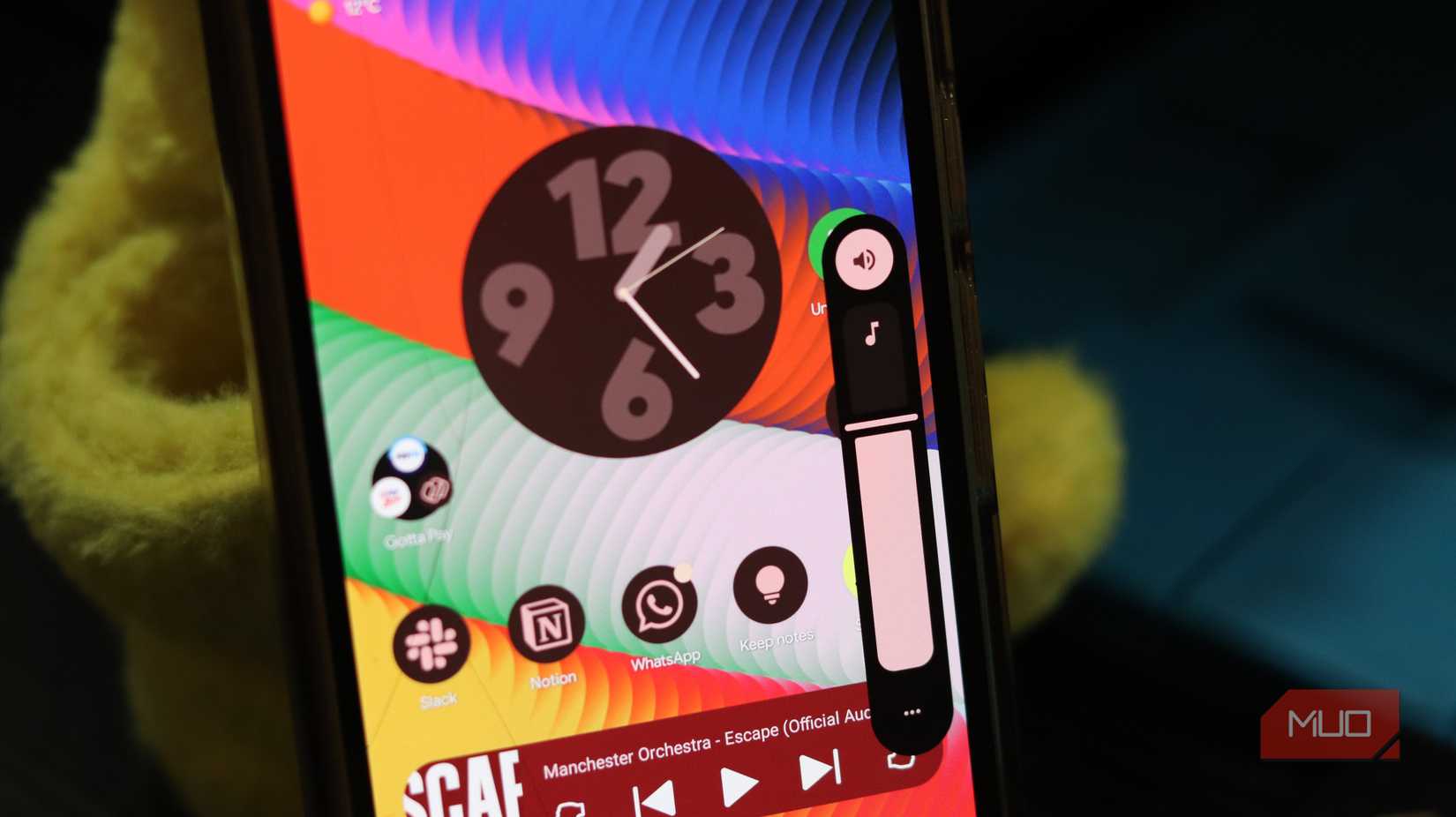 Volume slider on Pixel 9a.