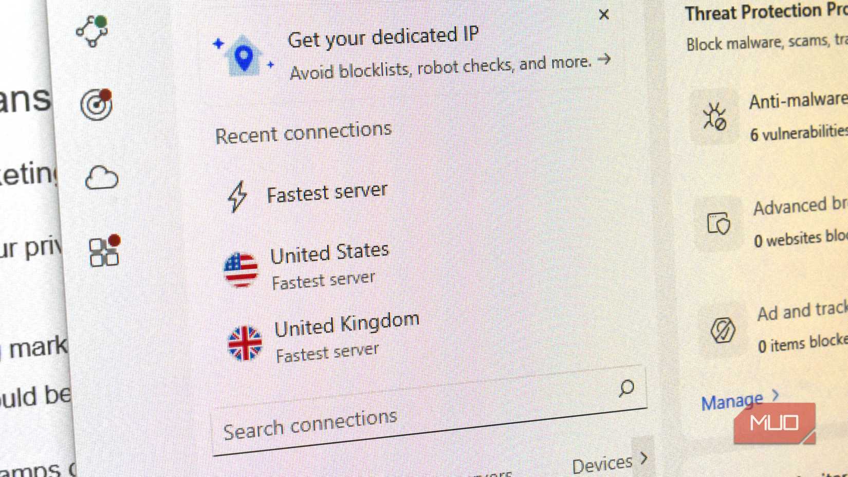 vpn connection options in nordvpn.
