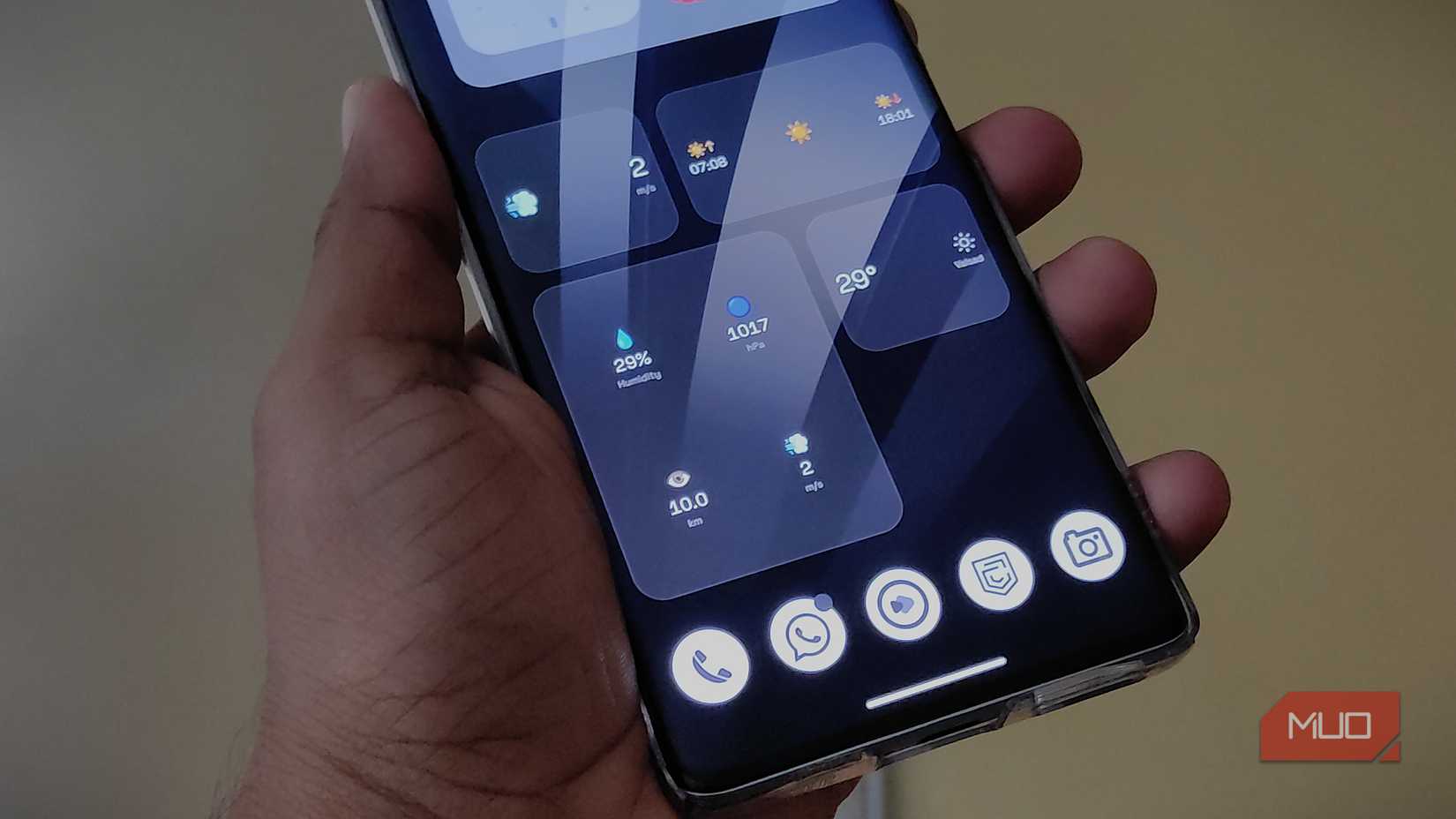 Prism weather app widgets on Android home screen.