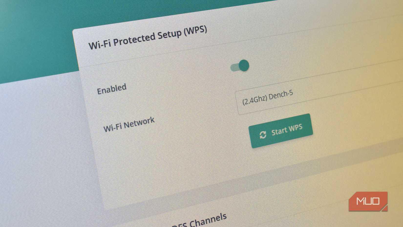 wifi protected setup wps configuration on router.