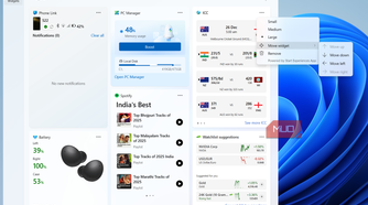 Windows 11 Widgets panel editing options
