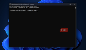 Windows command prompt with compactos command.