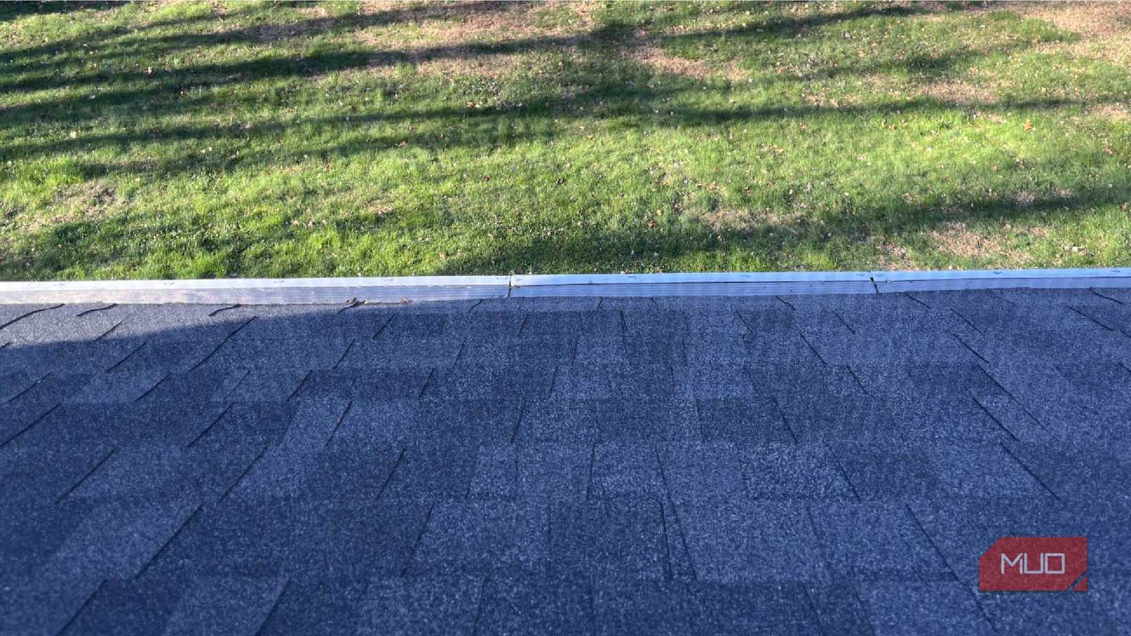 A view of gutters from a window