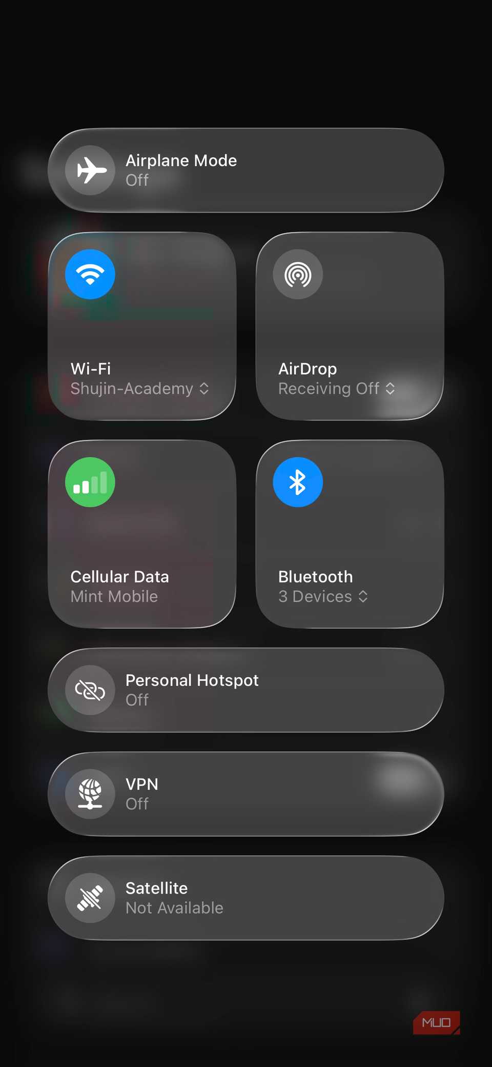 01a iPhone Cellular Toggle Control Center