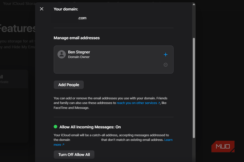 04 iCloud Mail Custom Domain Options