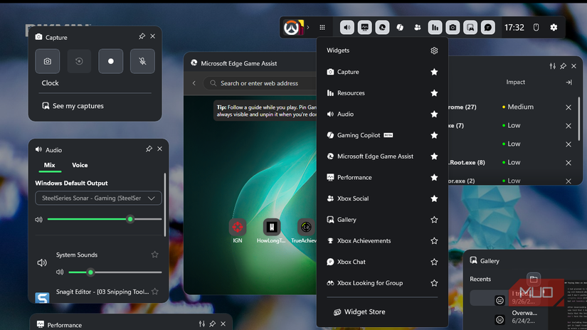 Windows Xbox Game Bar Showing Capture Panel