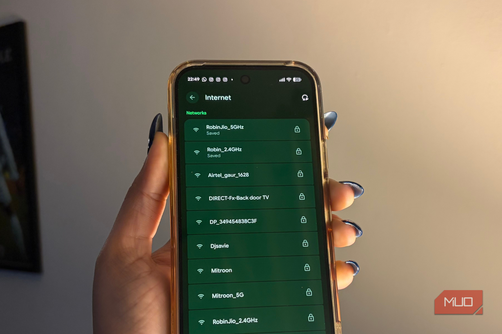 Wi-Fi connection list on the Google Pixel 10 Pro