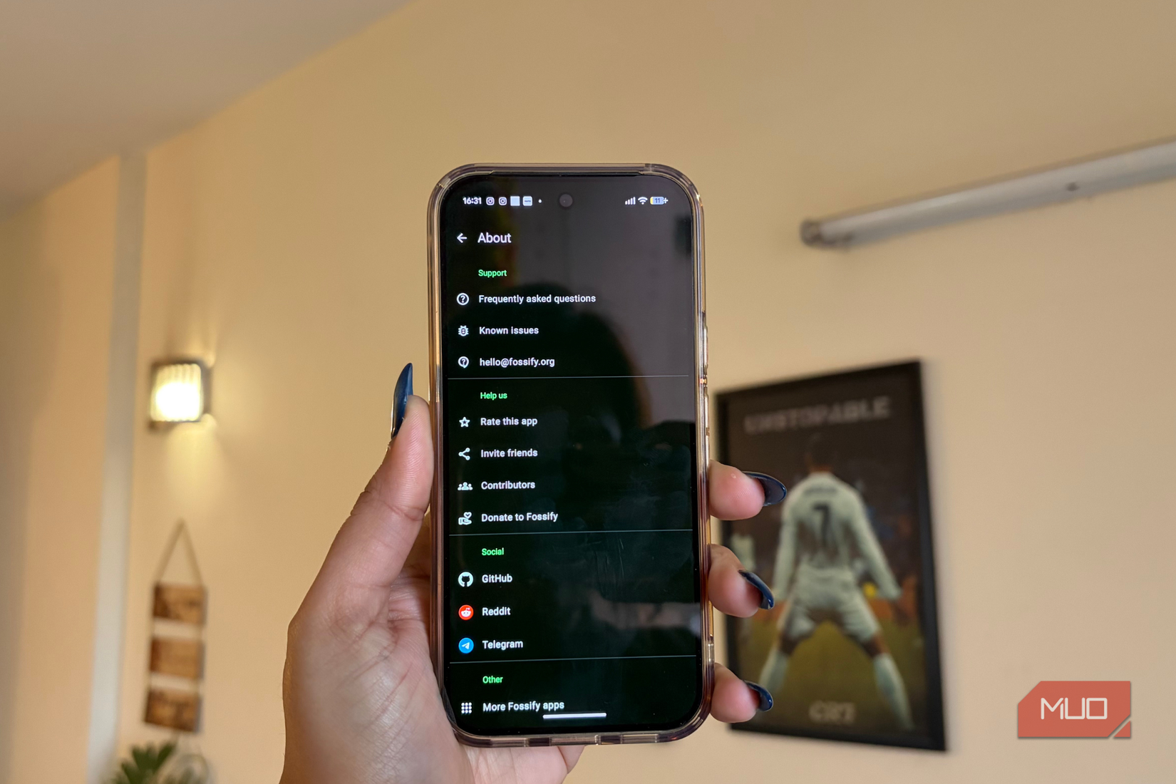 About Section of Fossify