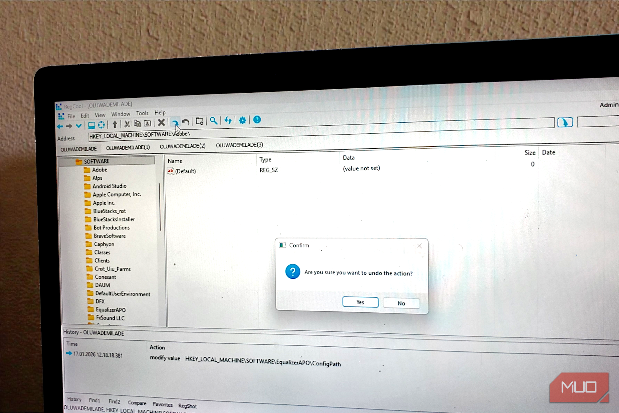 I edited the Windows Registry without fear using this safer editor