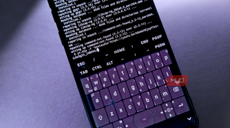 A smartphone screen displaying the Unexpected Keyboard active within a Termux terminal session.