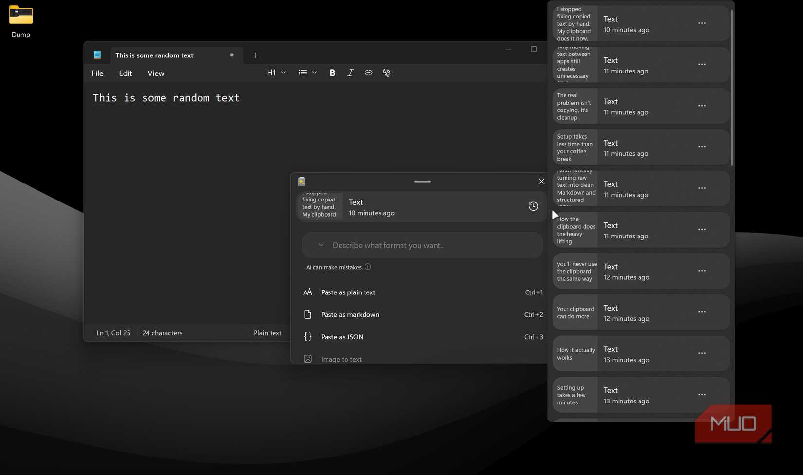 Advanced Paste clipboard history.