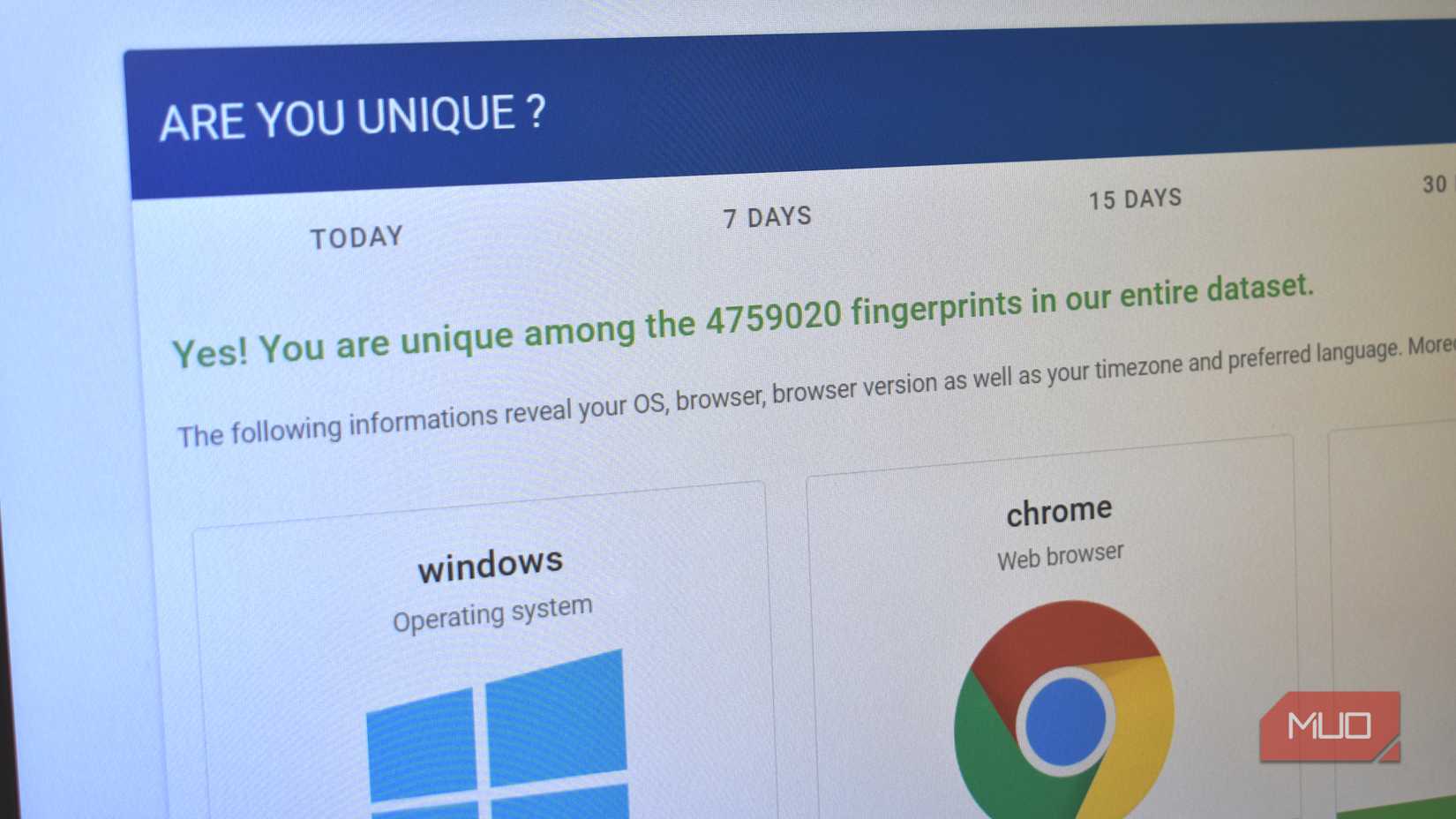 am i unique browser tracking dataset check.