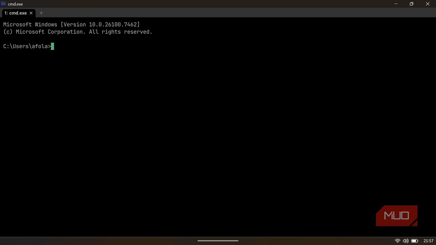 An open WezTerm window displaying the standard version header and user path.
