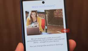 The AT&T app notification screen pre-installed on a Samsung Galaxy phone.