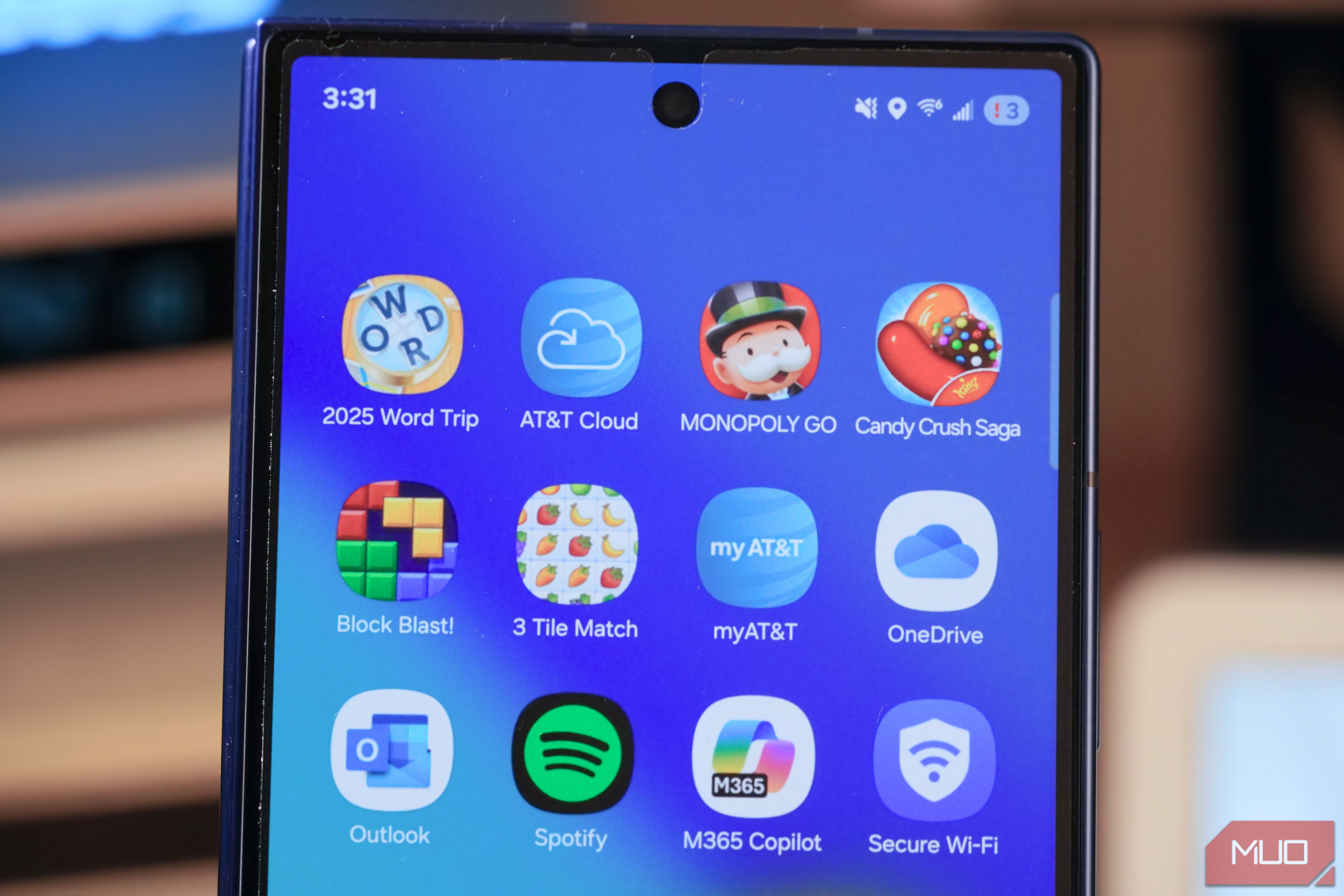 A collection of pre-installed carrier bloatware on a Samsung/AT&T phone.