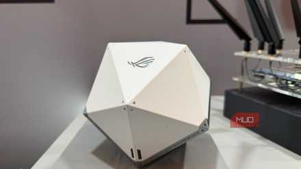 An Asus ROG Wi-Fi 8 router concept on display at CES 2026.