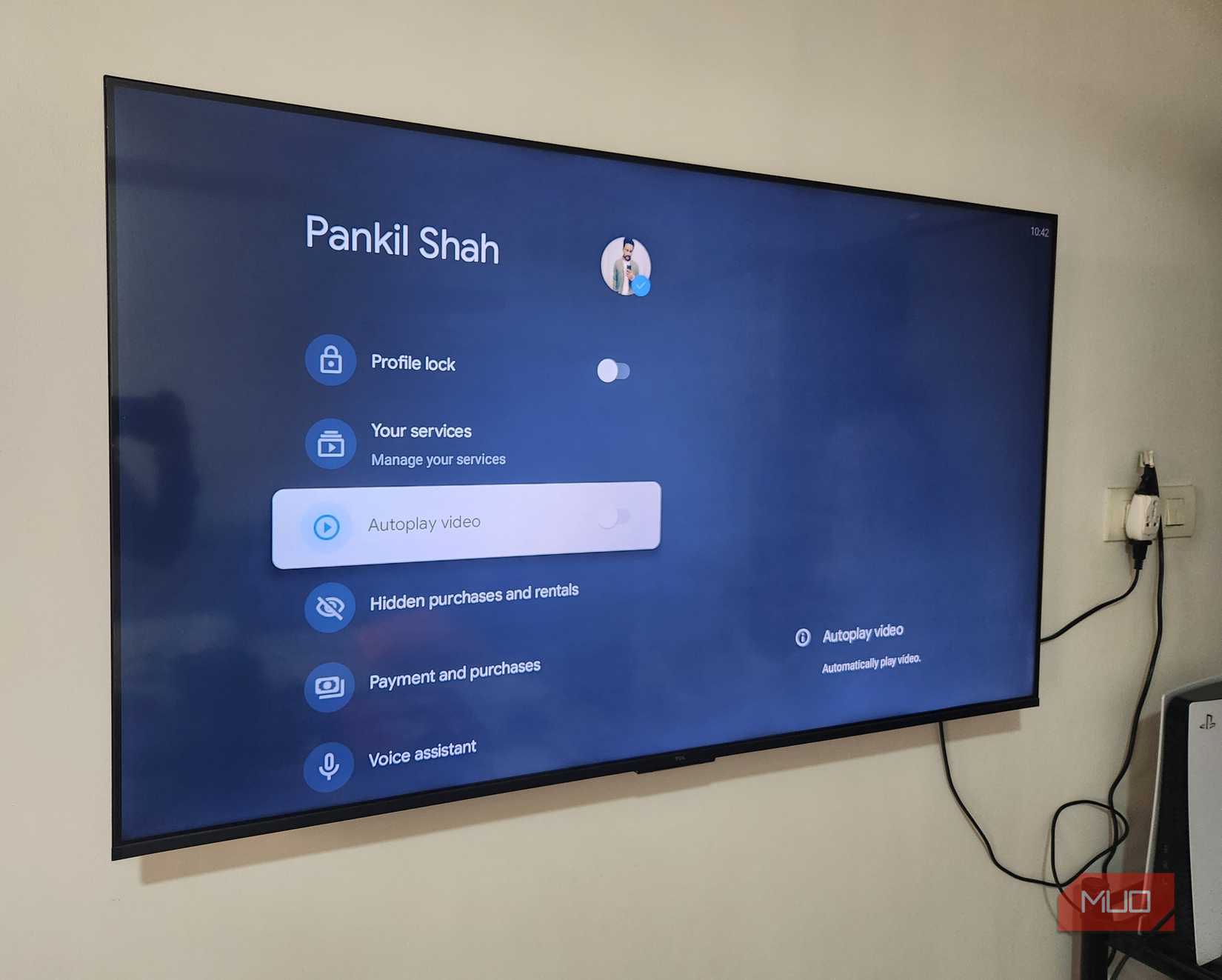 Autoplay settings on a TV