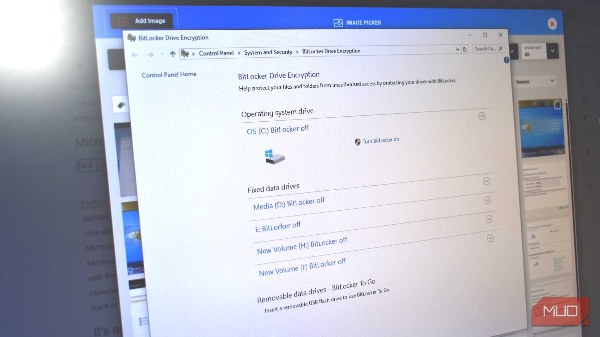 bitlocker encryption options windows.