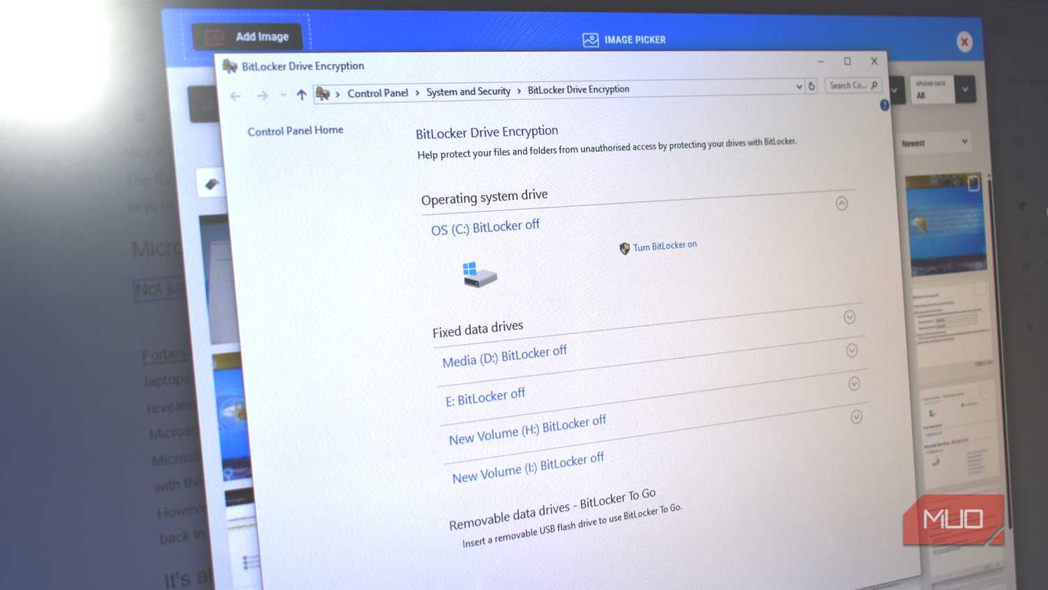 bitlocker encryption options windows.