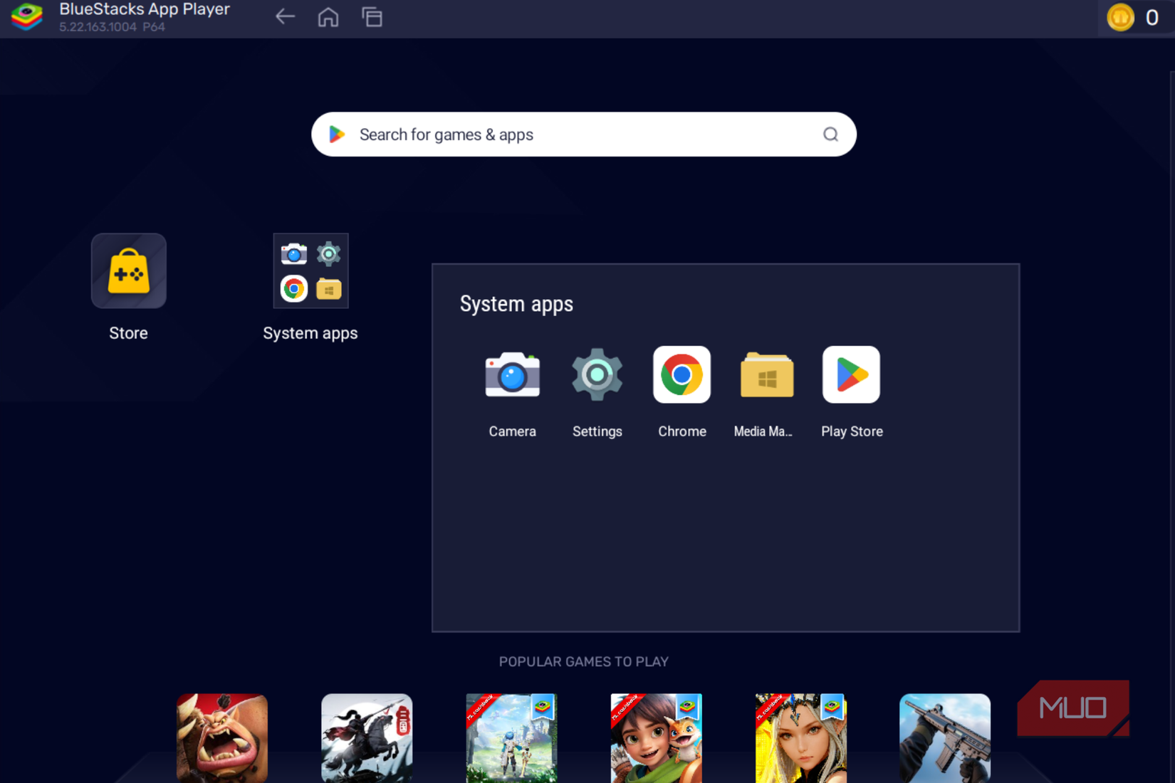 BlueStacks App Player on Windows