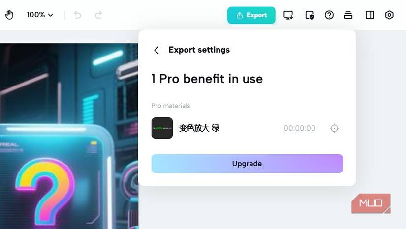 CapCut asking a user to pay because there is a Pro benefit in use