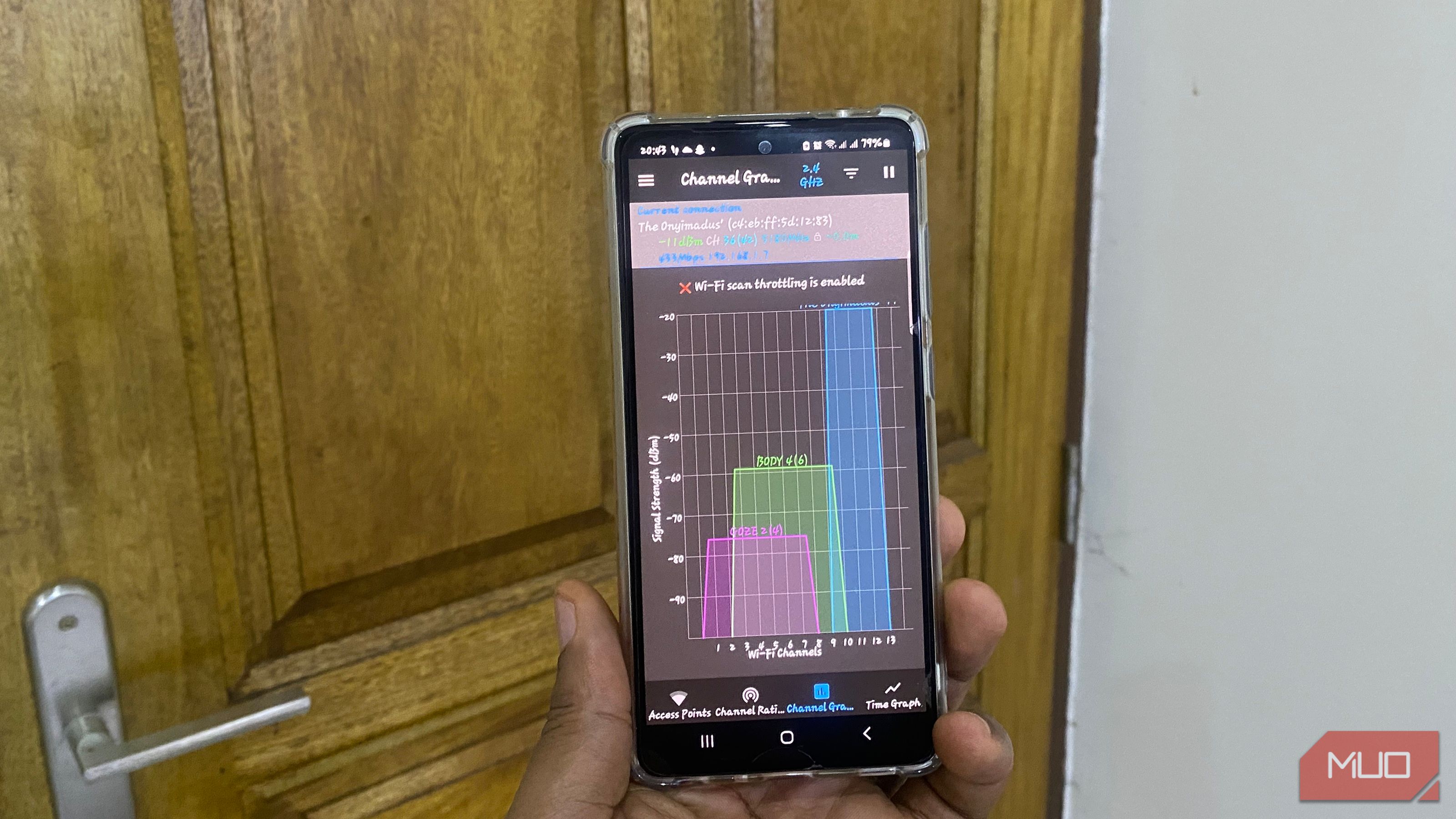 Channel graph on WiFi analyzer