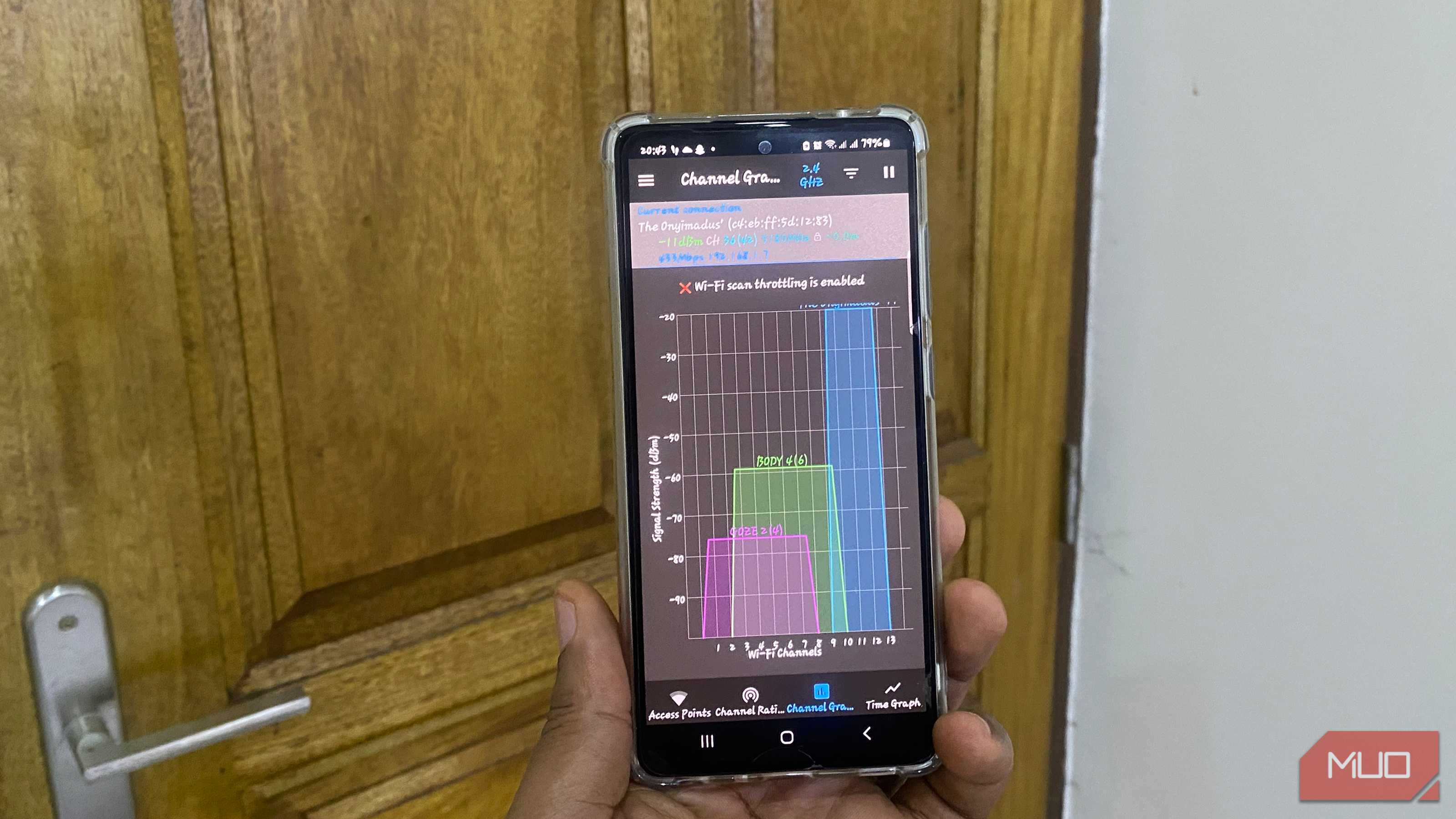 Channel graph on WiFi analyzer