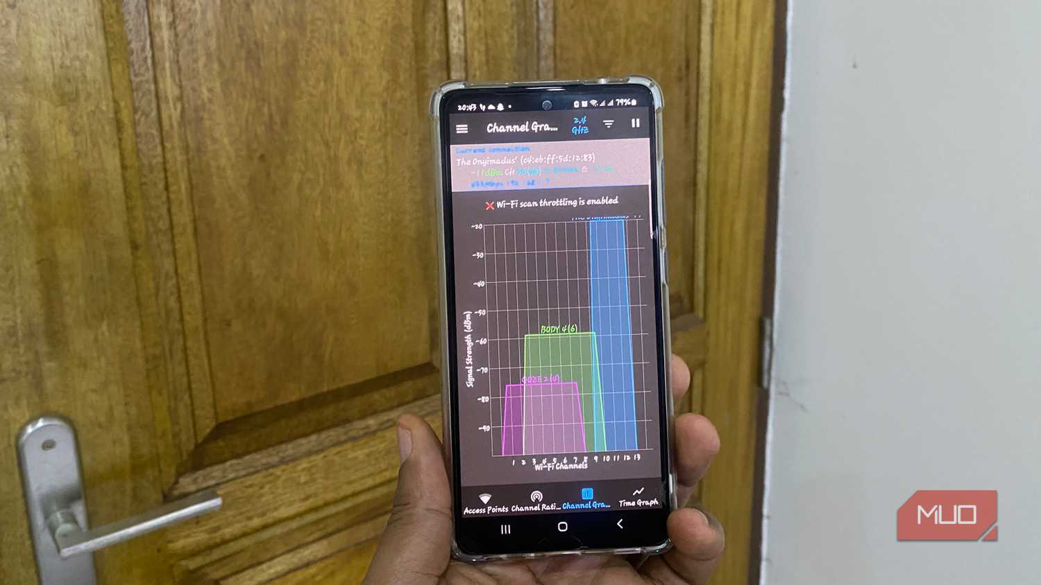 Channel graph on WiFi analyzer