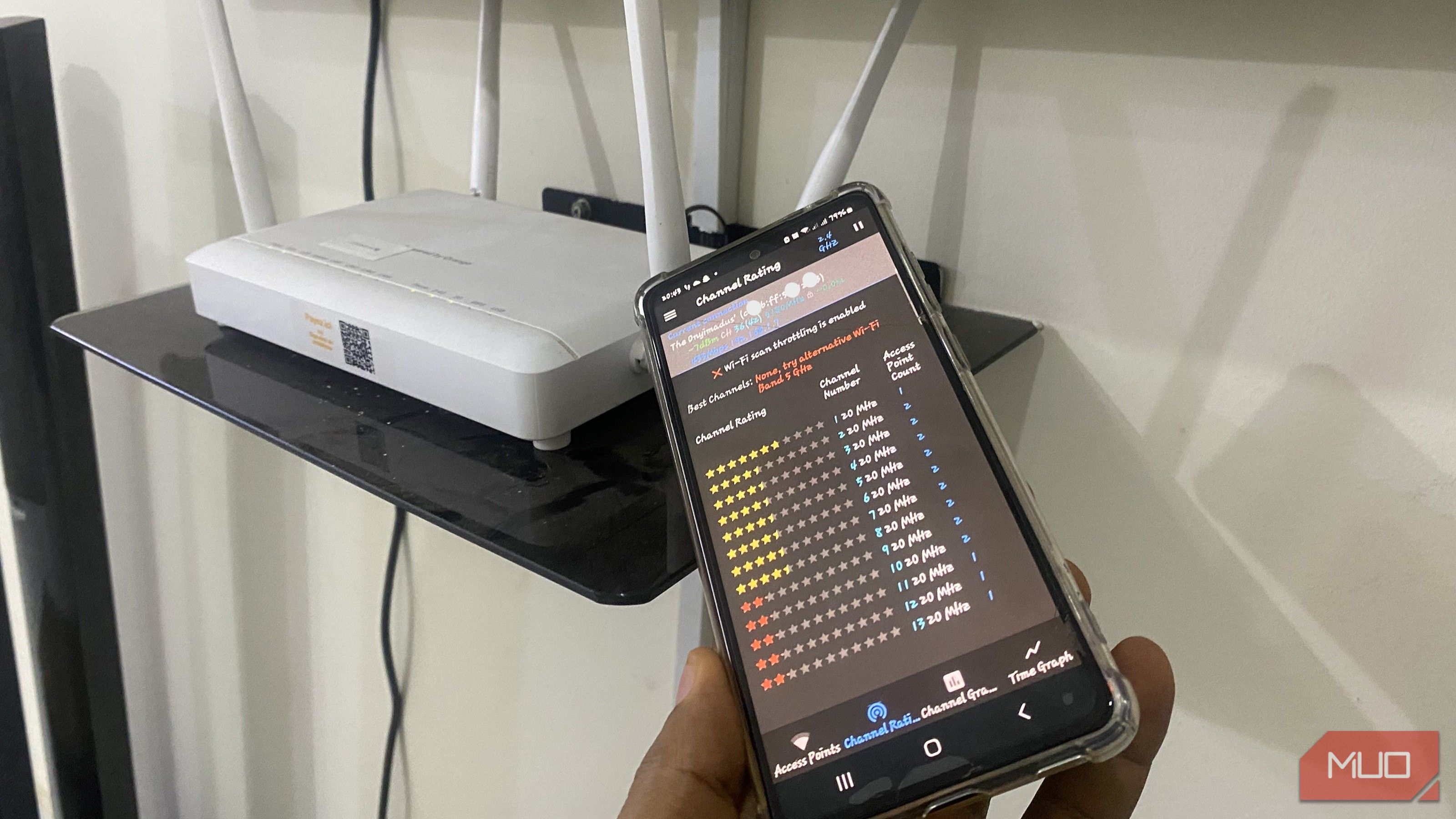 Channel rating on WiFi analyzer