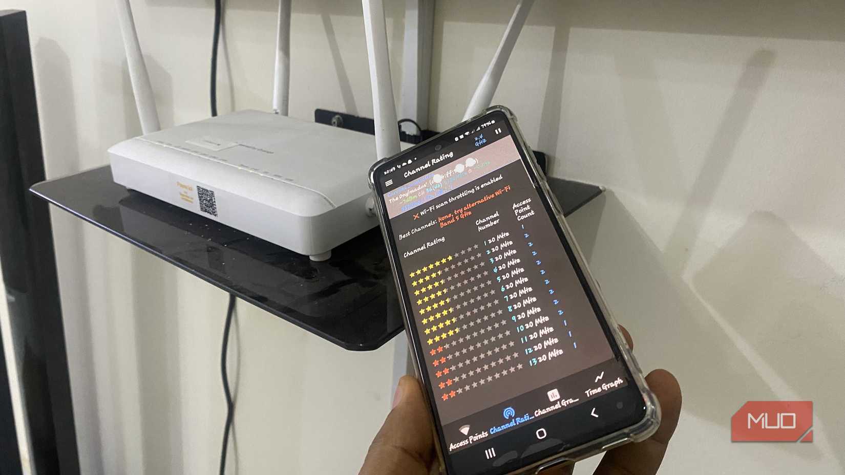 Channel rating on WiFi analyzer