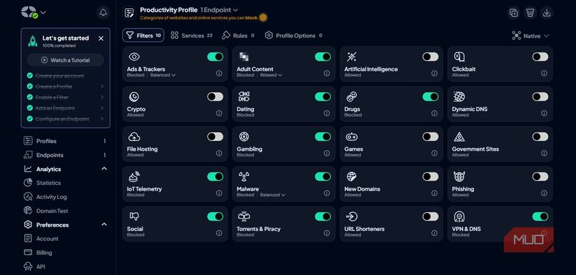 Configuring profiles on Control D