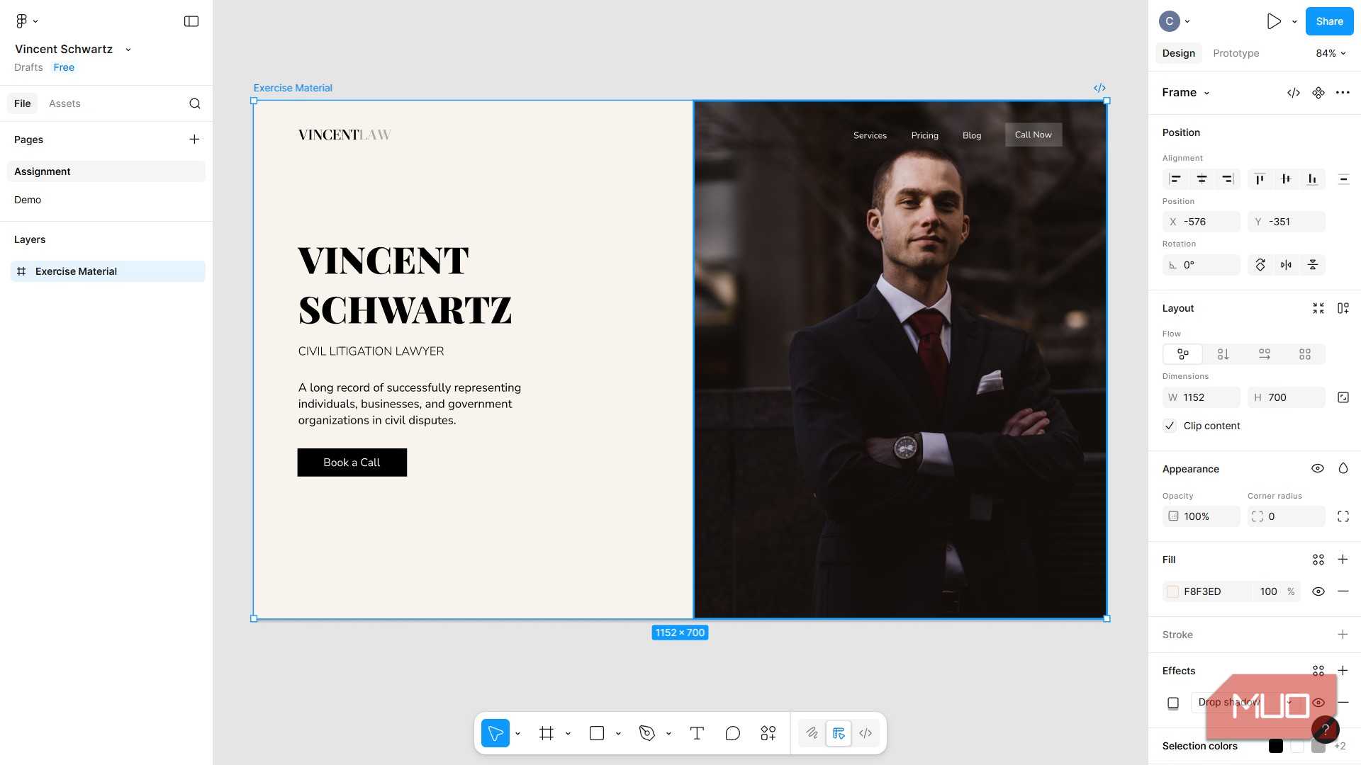 Designing a hero section in Figma