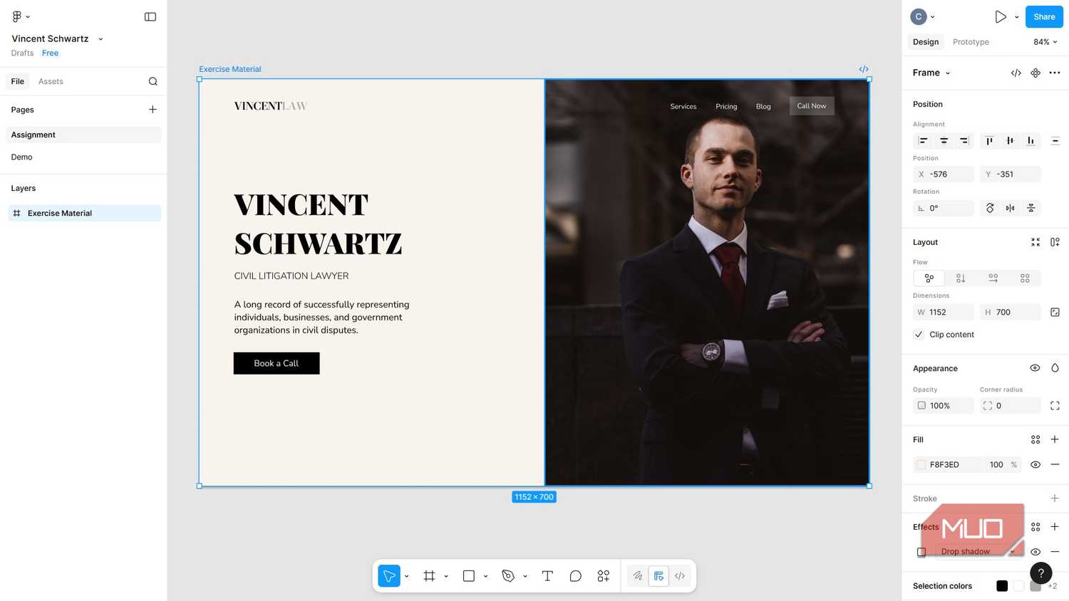 Designing a hero section in Figma