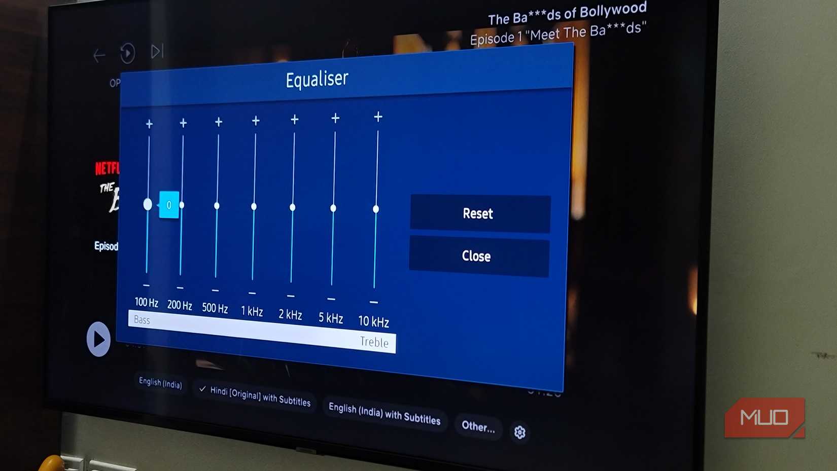 Equalizer setup option on  a Samsung Smart 4K TV 2