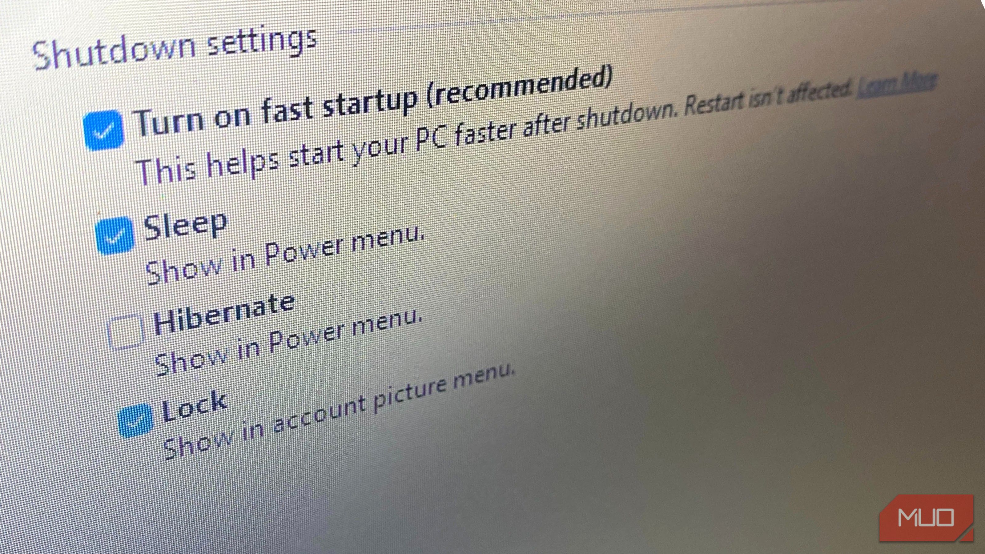 Fast Startup in Windows