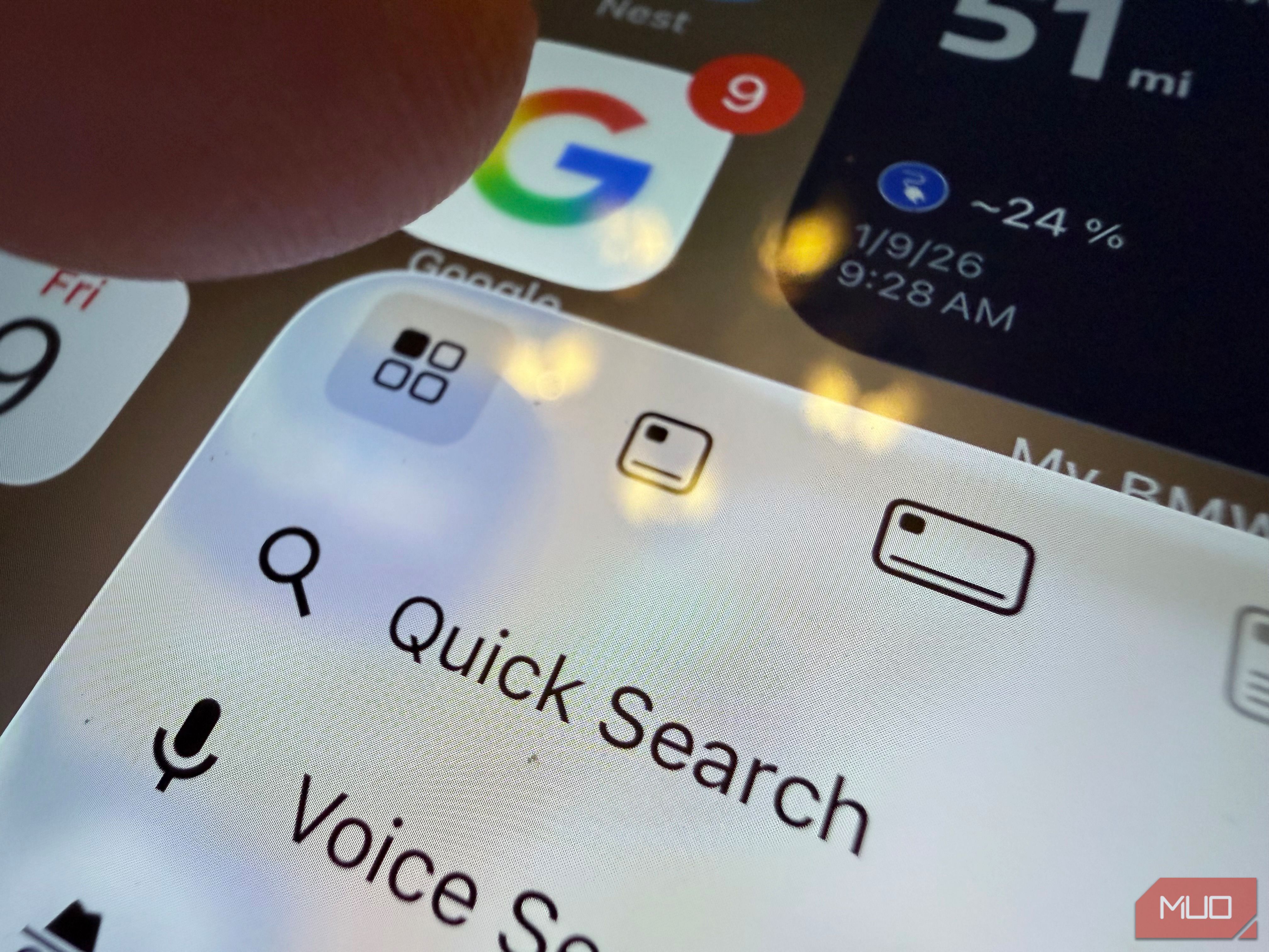 Google App Quick Actions on iPhone