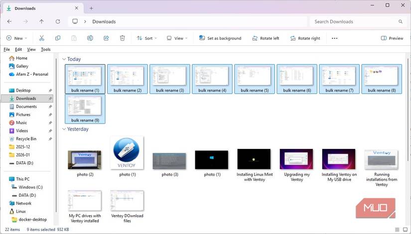 File bulk rename in File Explorer