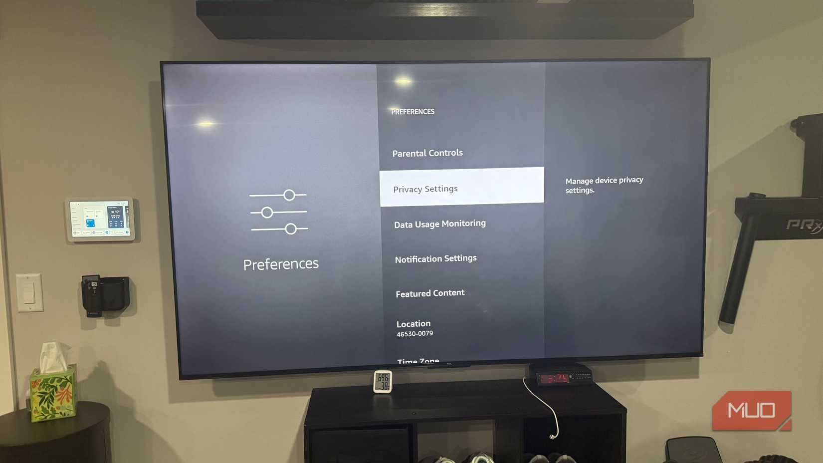 Fire tv with privacy settings