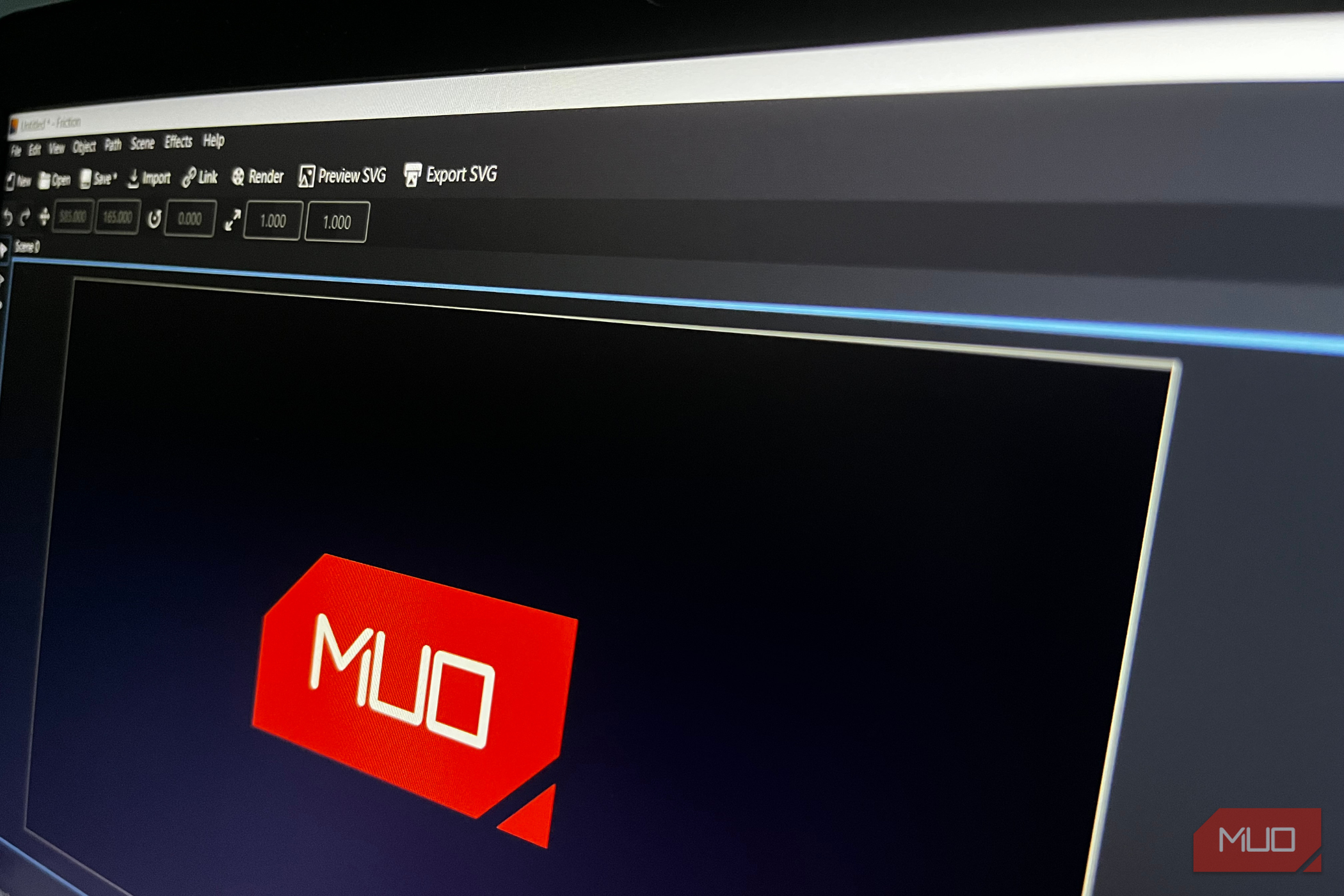 Friction motion graphics animation tool on a laptop screen