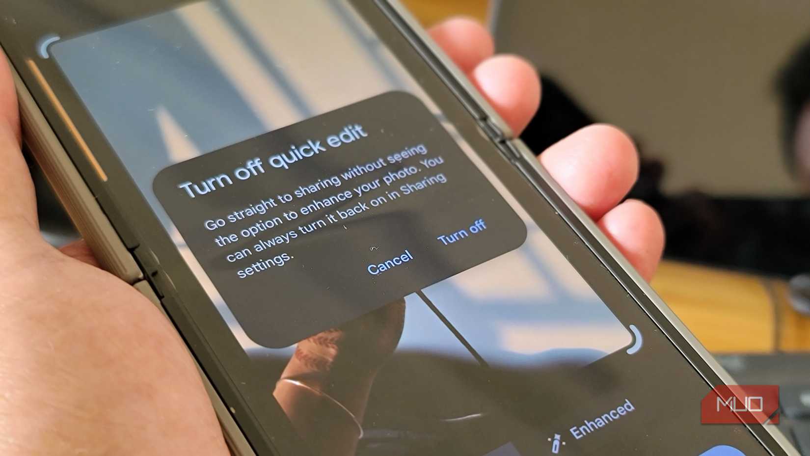 Google Photos Quick Edit turn off dialog