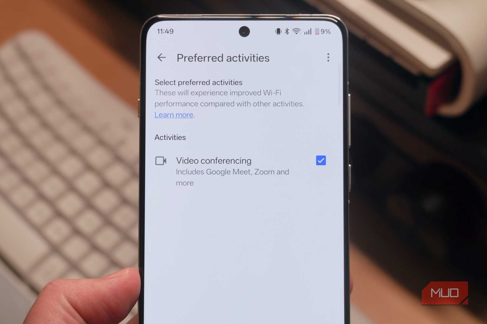 فعالیت‌های ترجیحی در برنامه Google Home.