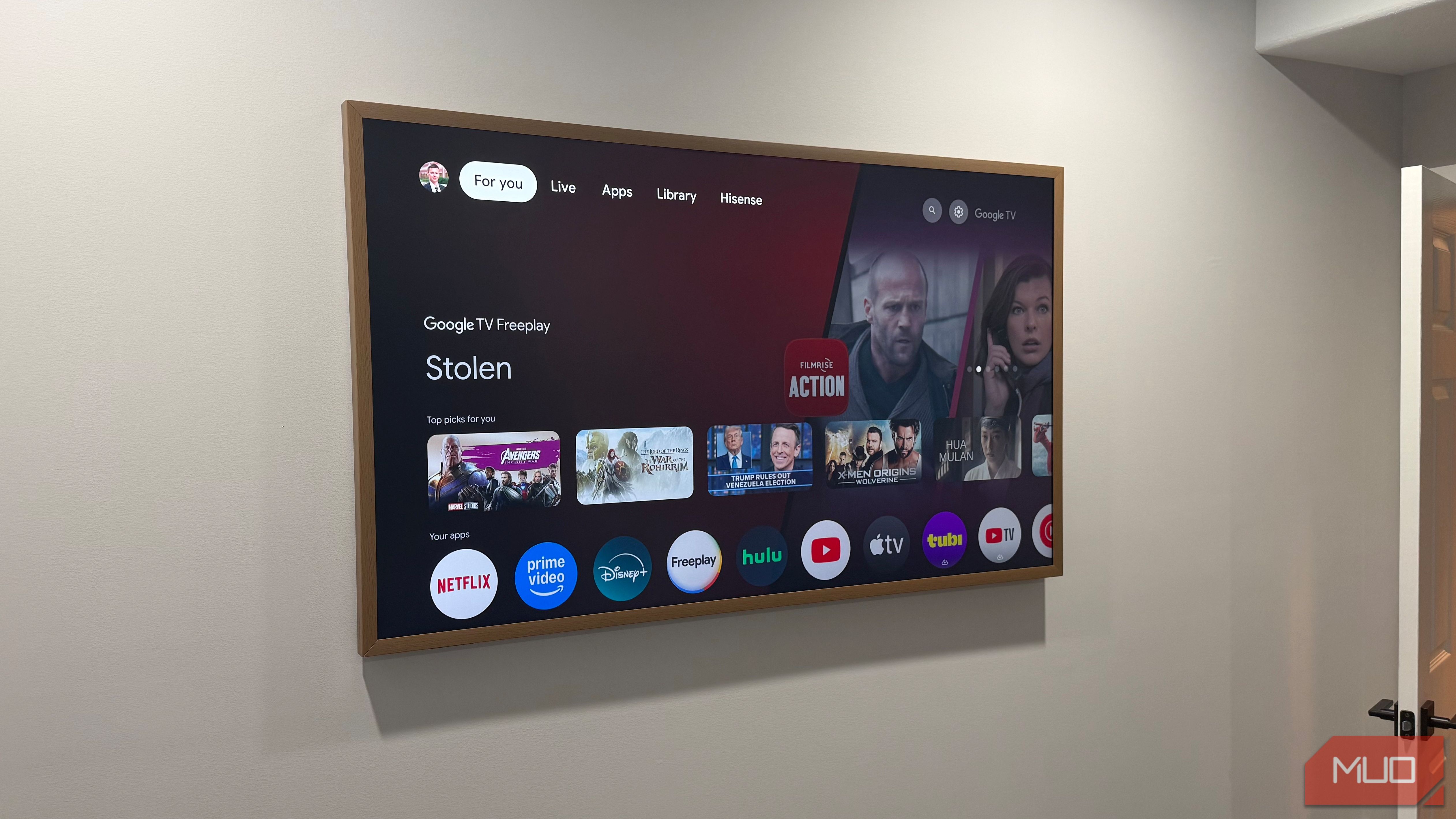 hisense canvas tv home screen