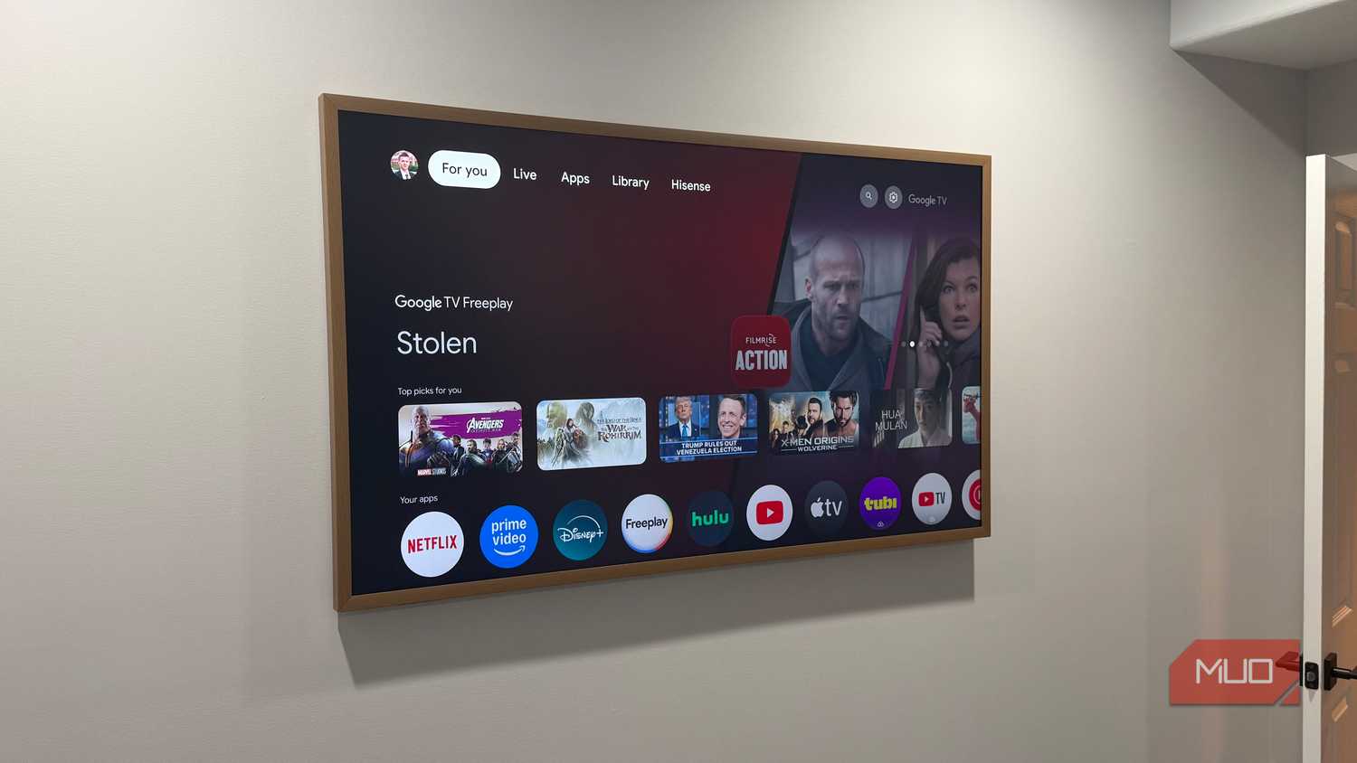 hisense canvas tv home screen