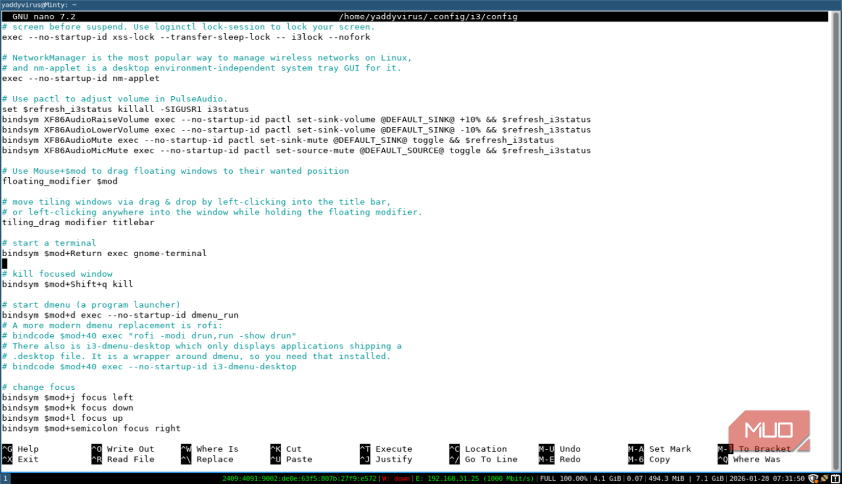 i3wm configuration file.