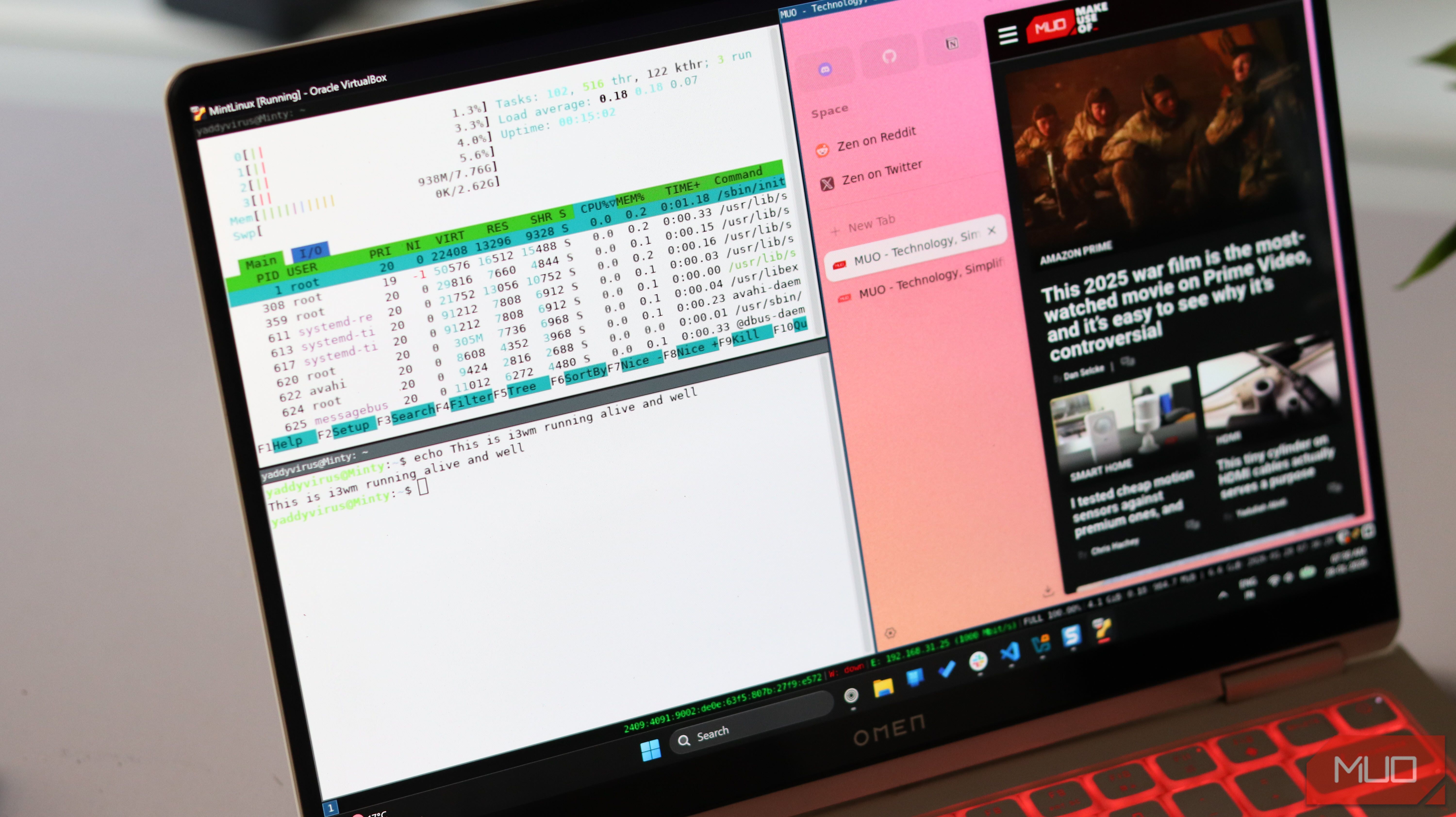 i3wm running with zen browser on Linux Mint.