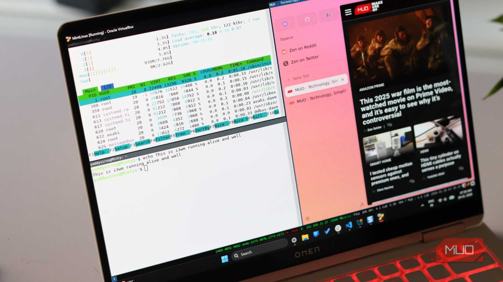 i3wm running with zen browser on Linux Mint.