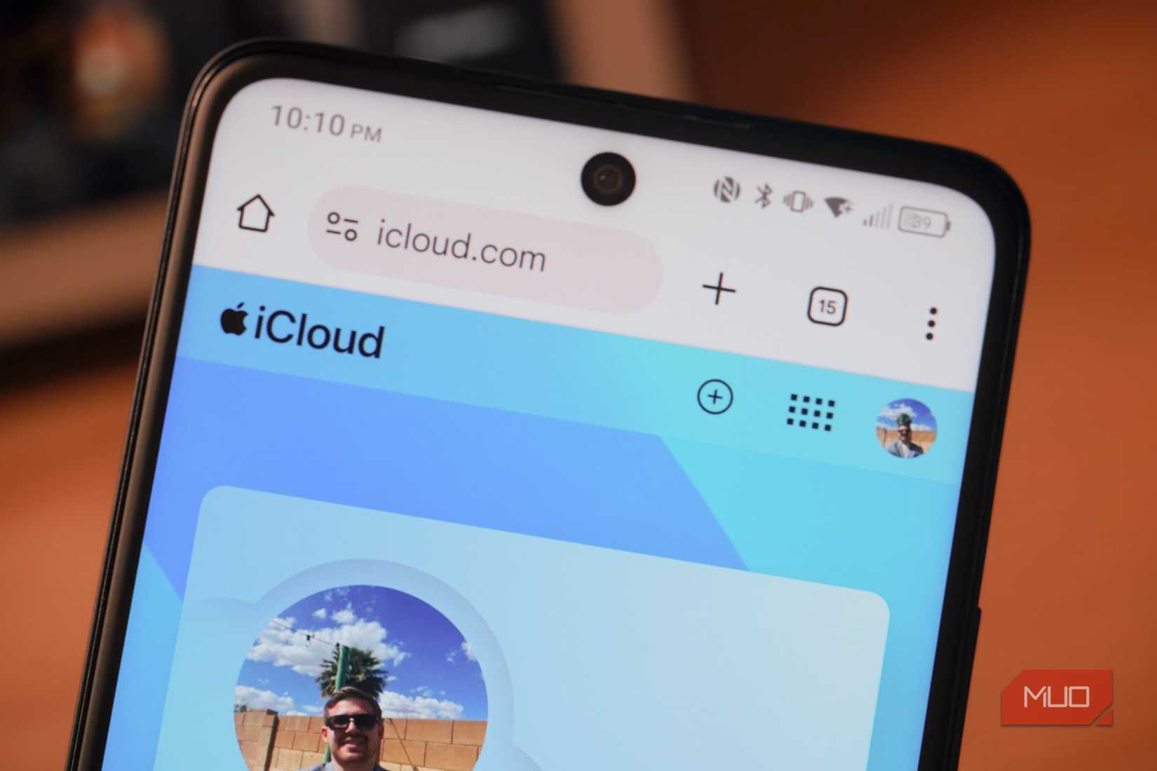 The profile picture and header for iCloud's web client.